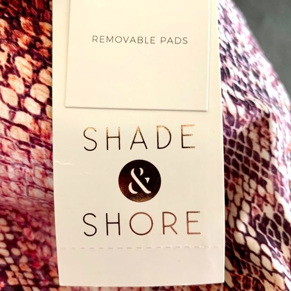 Shade & Shore Pink Snake Print Bikini Swim Top Underwire Bra Removable Pads - Picture 7 of 16